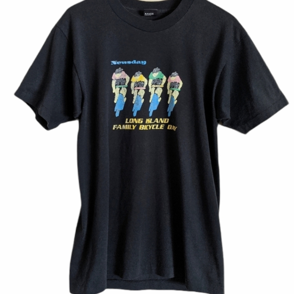 VTG Newsday Bicycle Black T-shirt Size Large